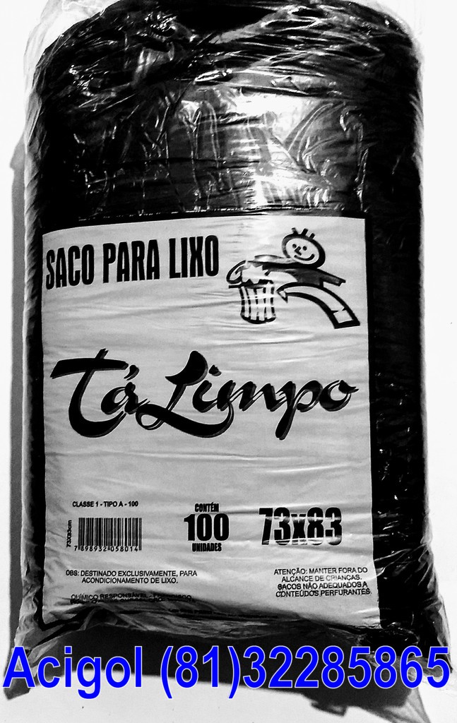 SACO LIXO TALIMPO 100 LITROS PRETO-ACIGOL 81 32285865-