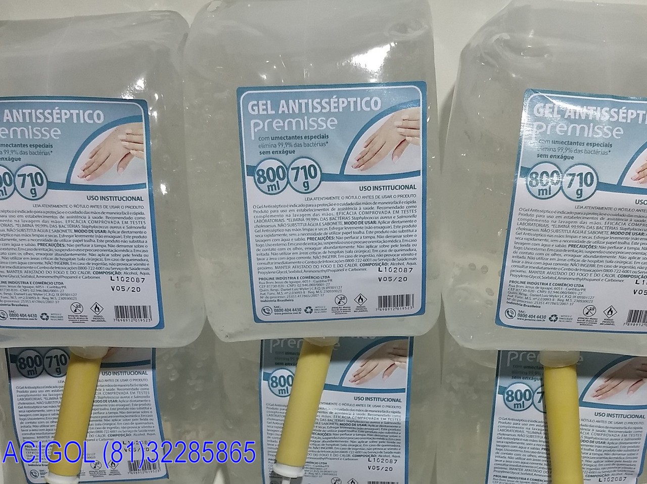 ALCOOL GEL ANTISSEPTICO PREMISSE-ACIGOL RECIFE 8132285865-IMG_20180821_213945595