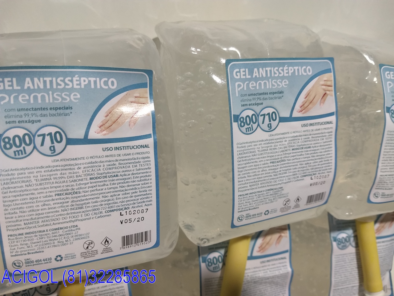 ALCOOL GEL ANTISSEPTICO PREMISSE-ACIGOL RECIFE 8132285865-IMG_20180821_214121466