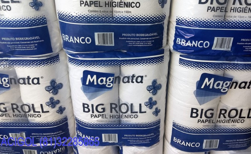 PAPEL HIGIENICO BRANCO BIG ROLL MAGNATA-ACIGOL RECIFE 8132285865-IMG_20180715_151929001