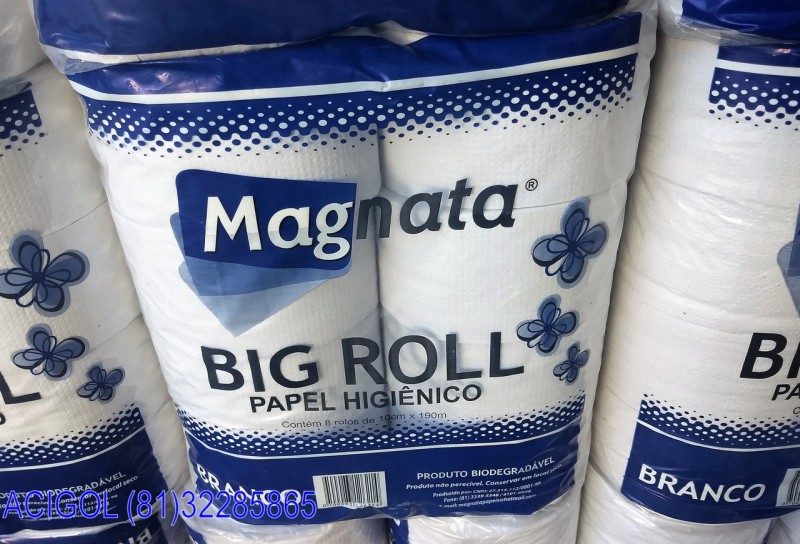 PAPEL HIGIENICO BRANCO BIG ROLL MAGNATA-ACIGOL RECIFE 8132285865-IMG_20180715_151932440