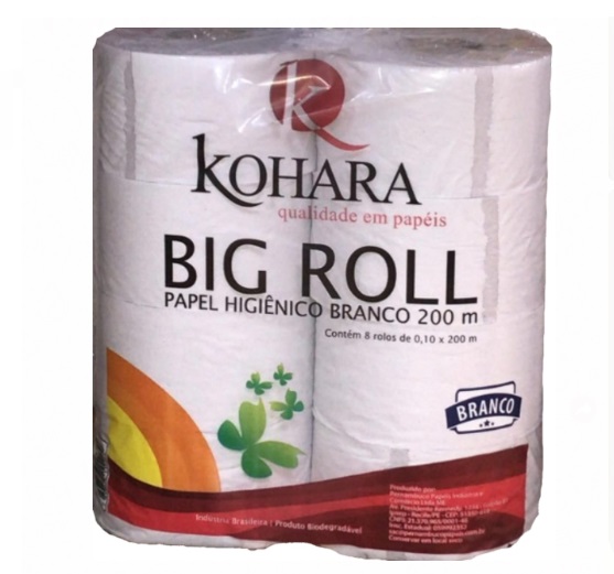 PAPEL HIGIENICO BIG ROLL BRANCO HIDROSSOLUVEL 8X200M-ACIGOL RECIFE 81 32285865