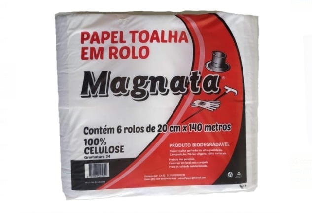 PAPEL TOALHA EM ROLO MAGNATA 100 CEL 24G-ACIGOL RECIFE 81 32285865