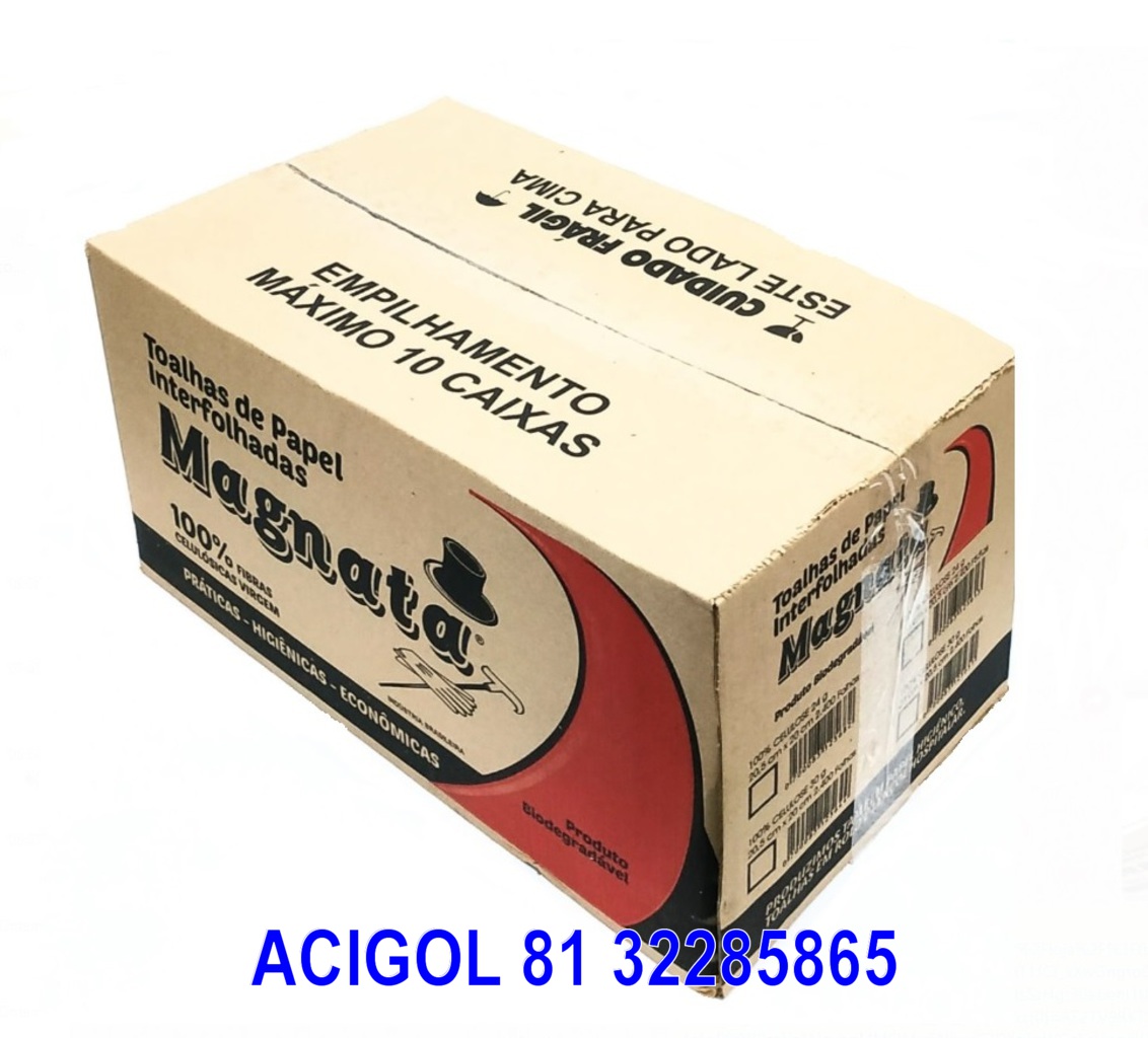 PAPEL I TOALHA INTERFOLHA MAGNATA CEL VIRGEM COM 24OO FOLHAS - ACIGOL 81 32285865