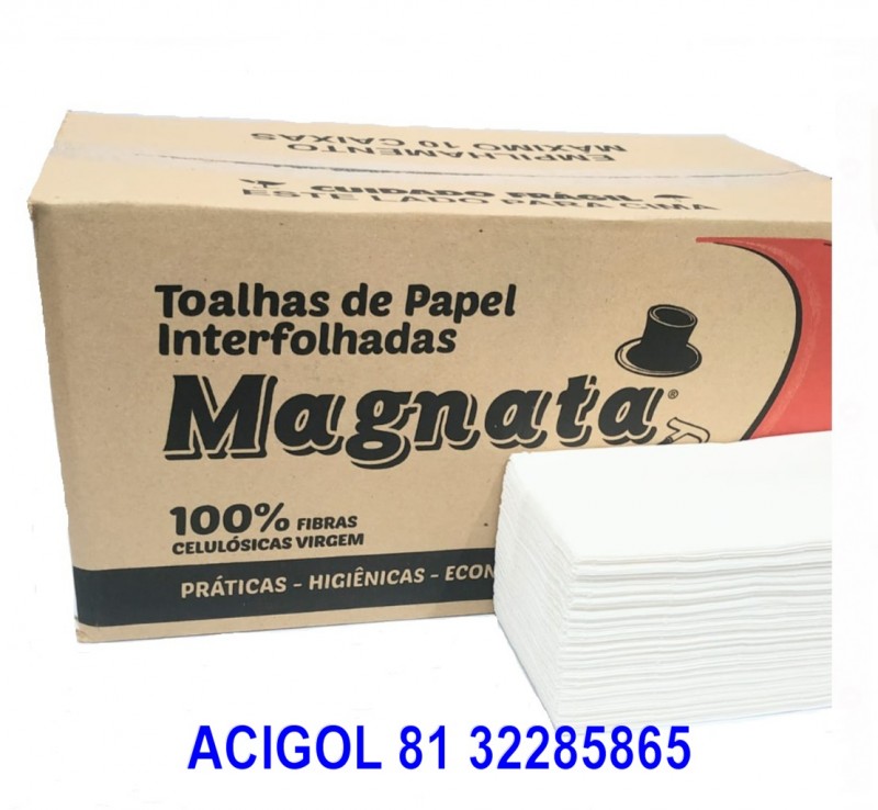 PAPEL I TOALHA INTERFOLHA MAGNATA CELULOSE VIRGEM COM 2400 FLS - ACIGOL 81 32285865