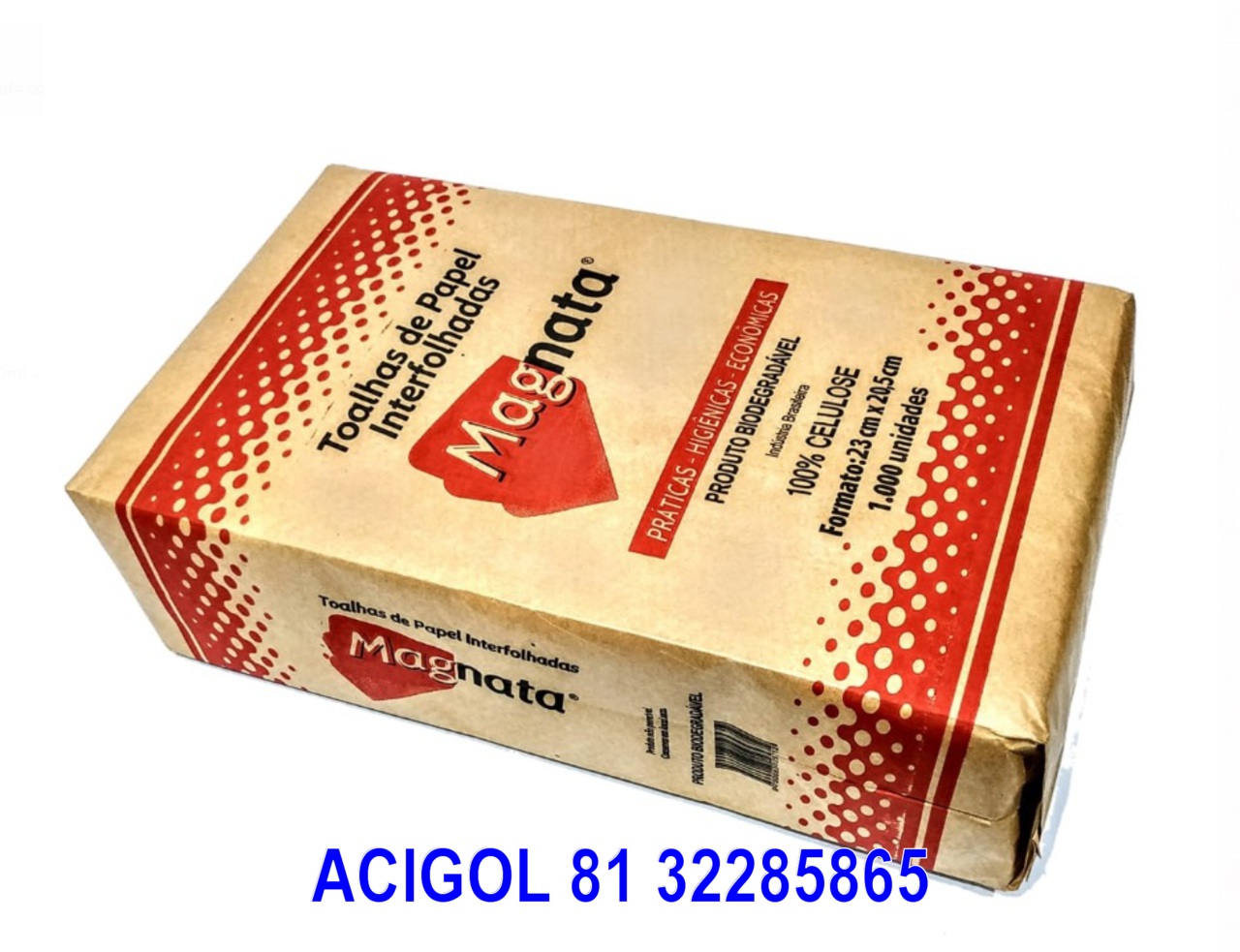 TOALHAS DE PAPEL CELULOSE MAGNATA COM 1000 230X225MM-ACIGOL 81 32285865 090121