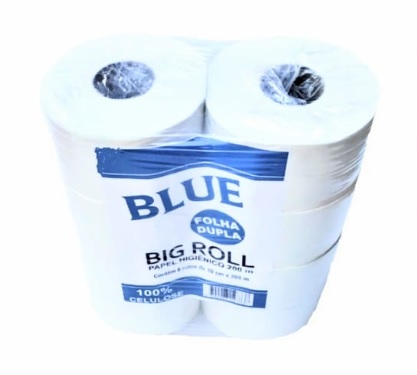 PAPEL HIGIENICO BLUE COM 8 ROLOS DE 200M FOLHAS DUPLAS - ACIGOL 81 32285865