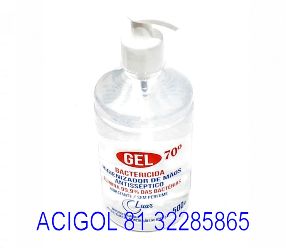 ALCOOL GEL HIGIENIZADOR DE MAOS ANTISSEPTICO E BACTERICIDA COM HIDRATANTE NÃO GRUDENTO 500ML - ACIGOL 81 32285865