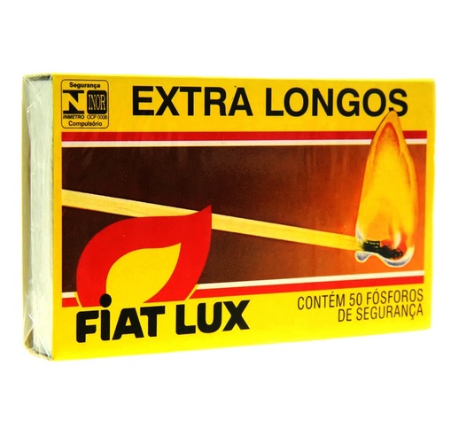 FOSFORO FIAT LUX COM 50 PALITOS DE SEGURANÇA EXTRA LONGO