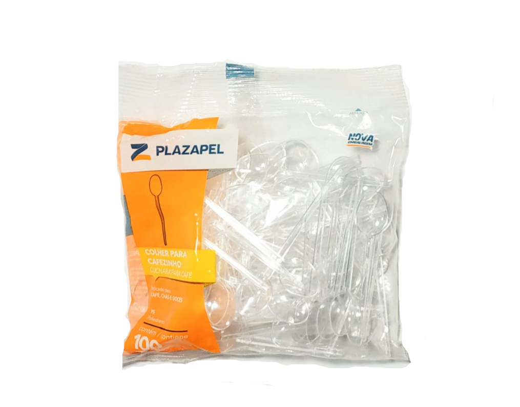 COLHER PARA CAFE PLAZAPEL TRANSPARENTE PCTE COM 100 UNIDADES