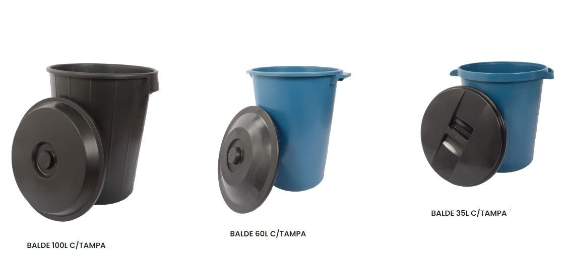 BALDES DE PLASTICO ICASA REFORÇADO COM TAMPA - Copia