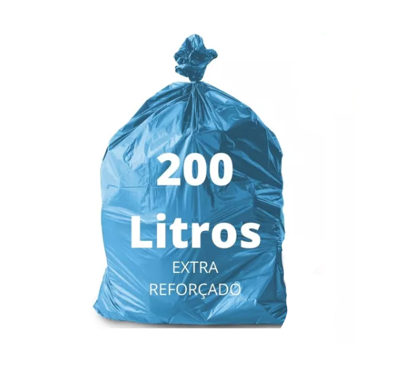 SACO PLASTICO AZUL REFORÇADO CAPACIDADE 200 LITROS