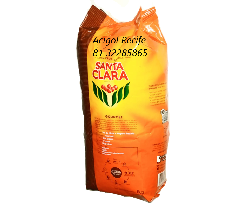 ACIGOL RECIFE CAFE SANTA CLARA GOURMET EM GRAOS COM 1KG 230323
