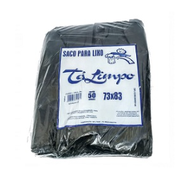 SACO PLASTICO PARA LIXO CAPACIDADE 100 LITROS MARCA TALIMPO PACOTE COM 50 SACOS PRETO REFORCADO