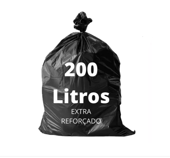 SACO PLASTICO PRETO CAPACIDADE 200 LITROS REFORÇACO 0704232026