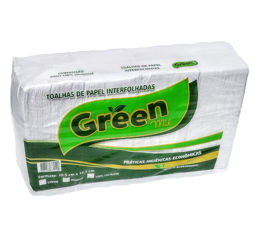 PAPEL TOALHA INTERFOLHA GREEN 100PC CELULOSE COM 1000 FOLHAS SIMPLES 1705232220