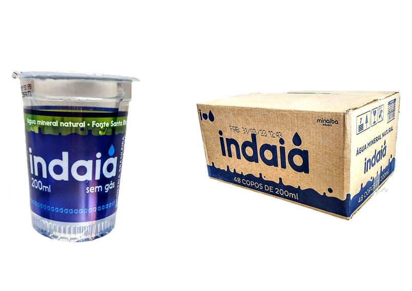 AGUA MINERAL INDAIA EM COPOS DE 200 ML CAIXA COM 48X200ML
