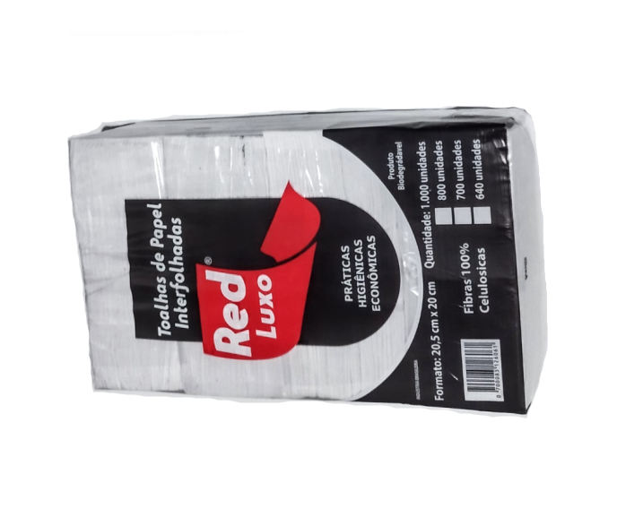 PAPEL TOALHA INTERFOLHA RED CELULOSE VIRGEM COM 1000 FOLHAS SIMPLES 060723