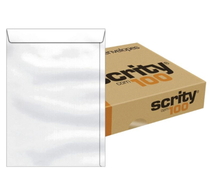 Envelope saco branco SOF732 229mm x324mm caixa com 100 unidades - Scrity 170823