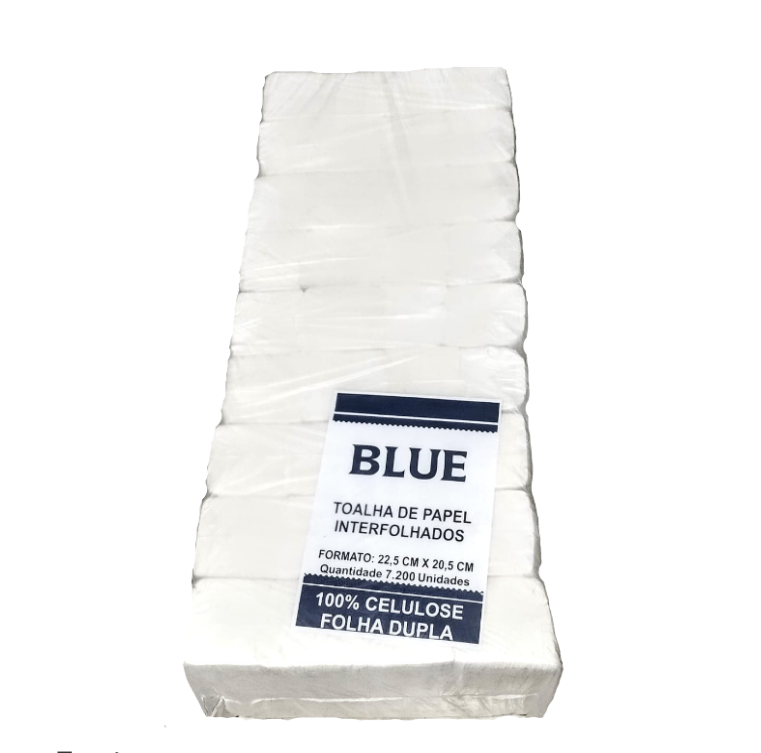 PAPEL TOALHA INTERFOLHA BLUE DE LUXO COM 7200 FOLHAS DUPLAS 291023 1712