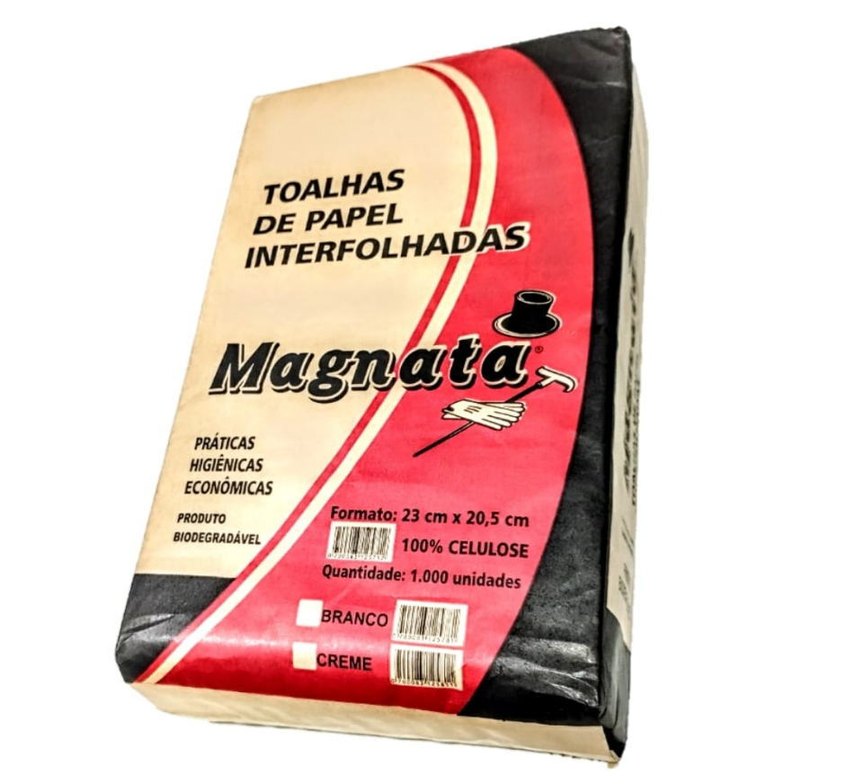 PAPEL TOALHA INTERFOLHA MAGNATA 100 PC CELULOSE COM 1000 FOLHAS 040724