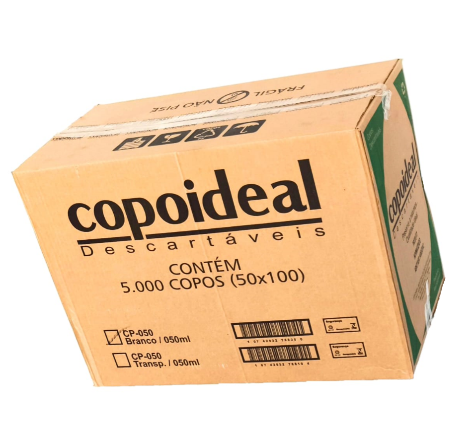 COPO DESCARTAVEL 50 ML COPOIDEAL CAIXA COM 5000 COPOS