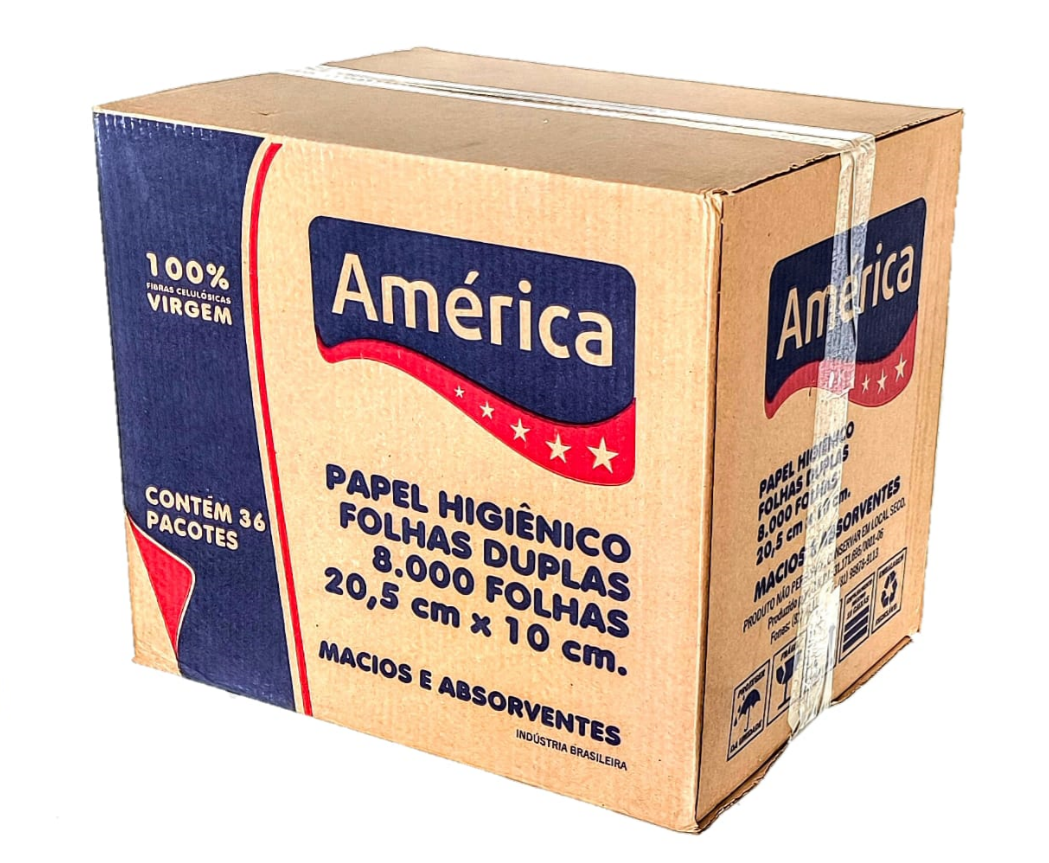 PAPEL HIGIENICO INTERFOLHADO AMERICA COM 8000 FOLHAS DUPLAS SUAVES E MACIAS 221124