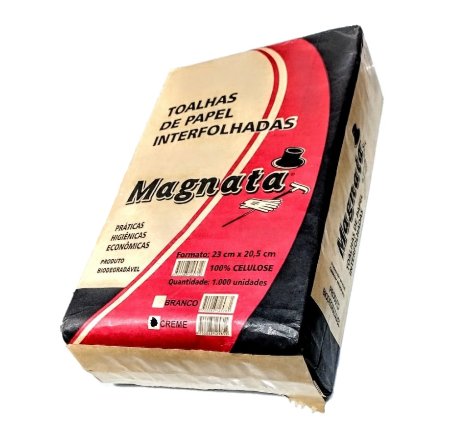 PAPEL TOALHA MAGNATA CREME COM 1000 FOLHAS 200724