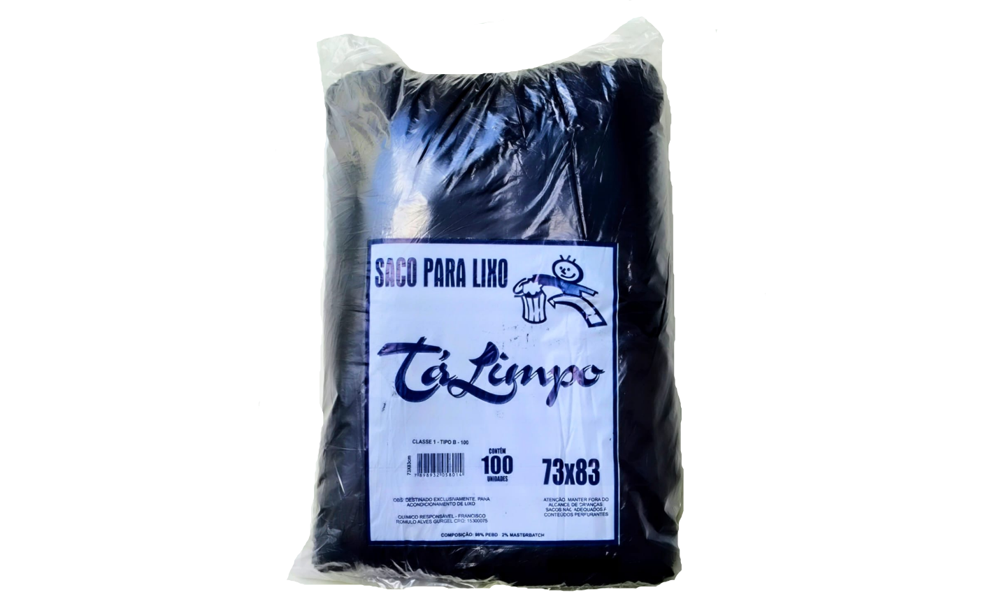 SACO PARA LIXO PRETO TALIMPO 73X83 100 LITROS 020825