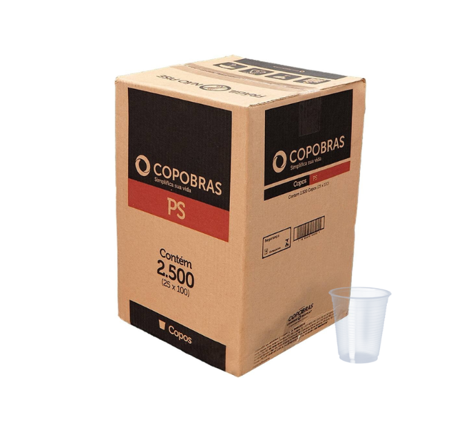 COPOBRAS 180ML PS CX COM 2500 COPOS TRANSPARENTES