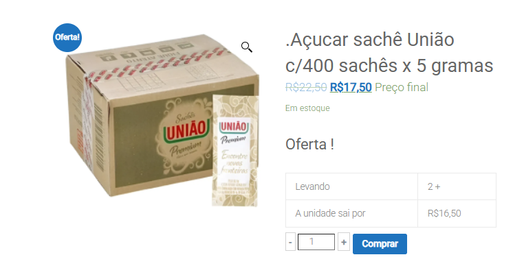 AÇUCAR SACHE UNIAO COM 400X5GR