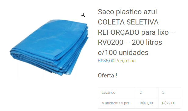 PROMOÇÃO SACO 200 LIT AZUL 260726